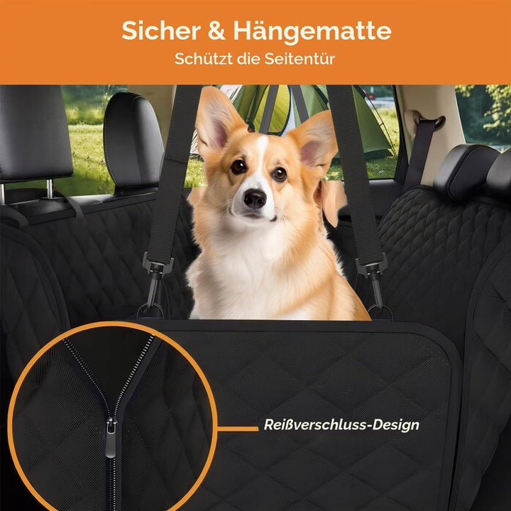 137 * 147cm Hunde-Autositzbezug für Rücksitz, mit Seitenschutz und Sichtfenster, Wasserdicht rutschf