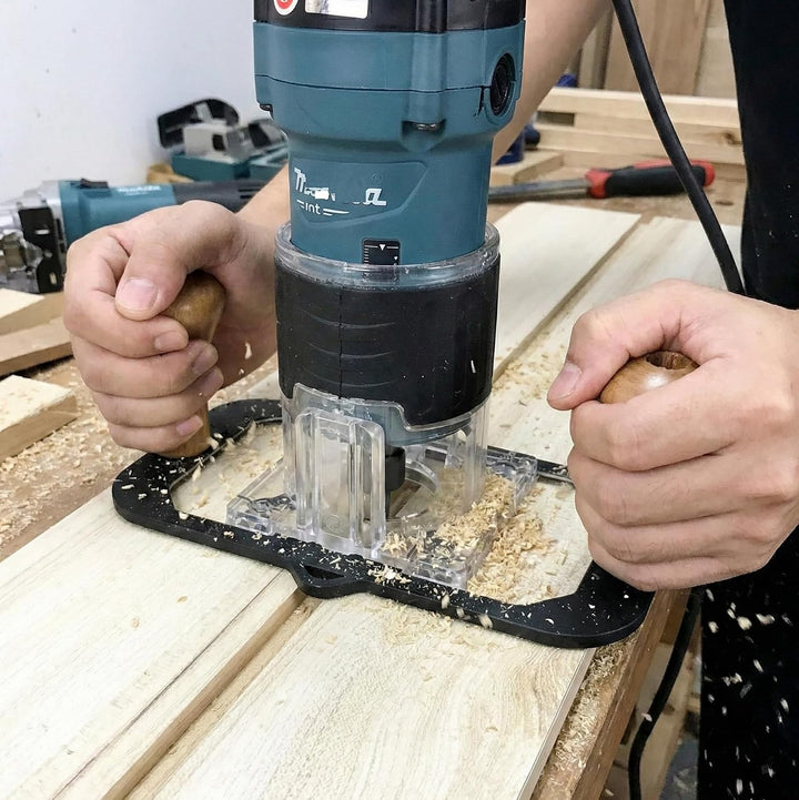 KATSU Tools Trimmer-Grundplatte, Aluminiumlegierung, Holzbearbeitung, Kunststoff-Tauchbasis mit Gumm
