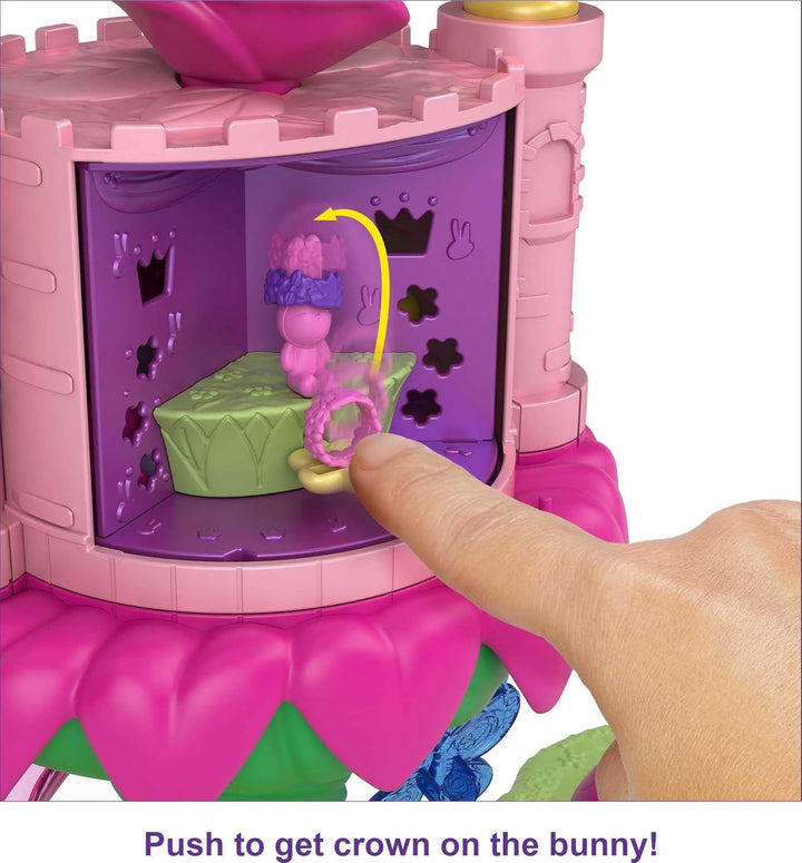 Polly Pocket GYK43 - Regenbogen-Einhornspass Feenflug, 2 Puppen und 15 Überraschungen, Spielzeug ab