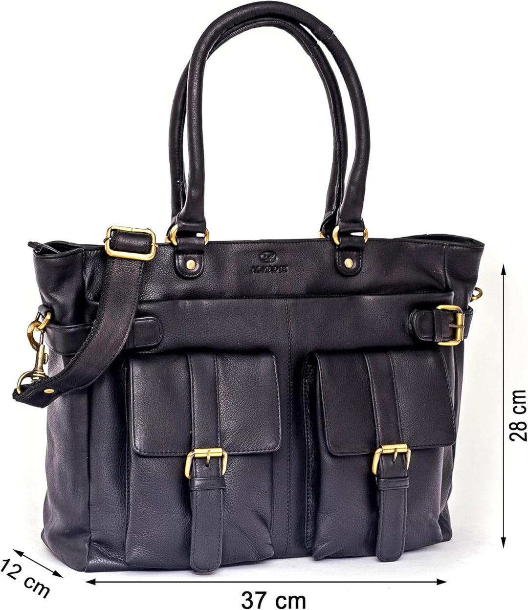 ALMADIH Premium Leder Damentasche Schultertasche Eva - Ledertasche Handtasche Umhängetasche Henkelta