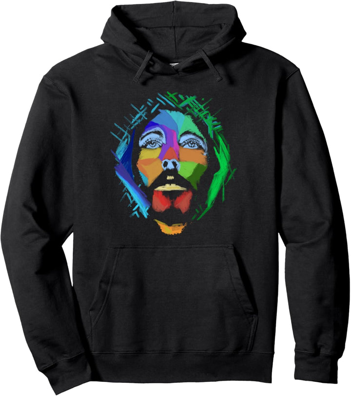 JESUS CHRIST POP ART, BUNTER GESICHT DES CHRISTLICHEN IKONS Pullover Hoodie