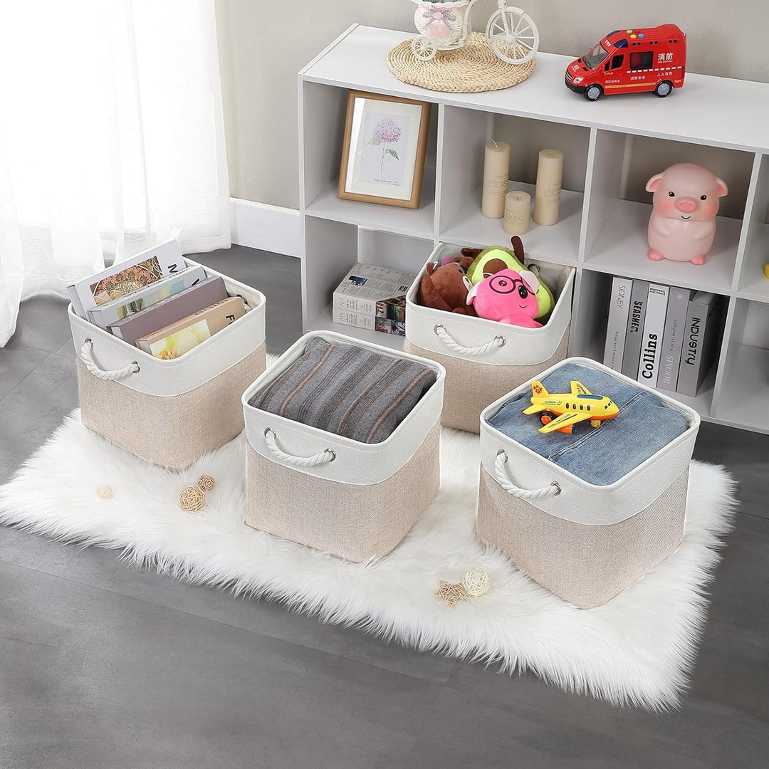 Mangata 30x30x30cm Aufbewahrungsbox Stoff, Aufbewahrungskorb zum Organisieren von Kleidung und Spiel