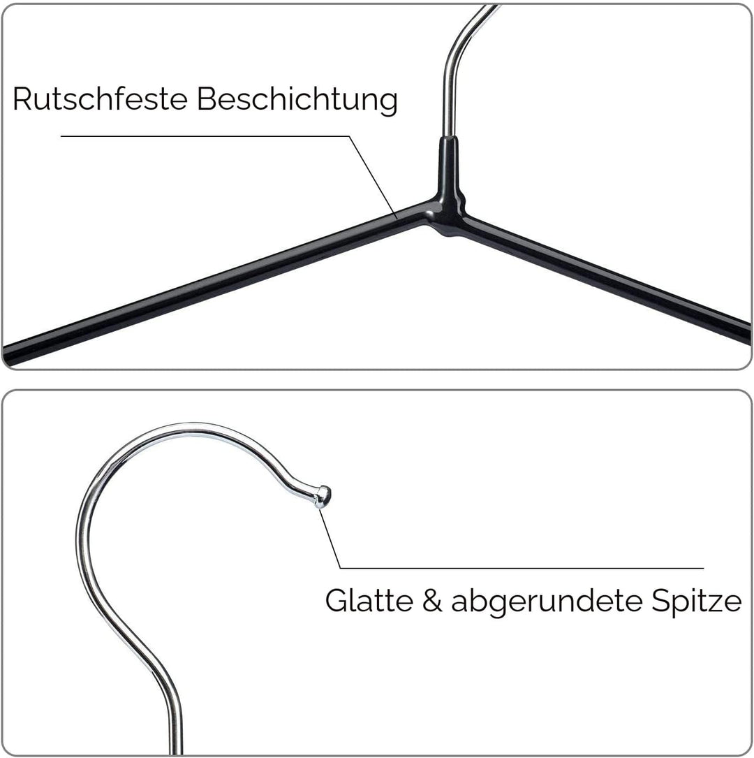 HOUSE DAY Kleiderbügel Schwarz Metall Kleiderbügel Metall Bügel Drahtbügel Kleiderbügel rutschfest K