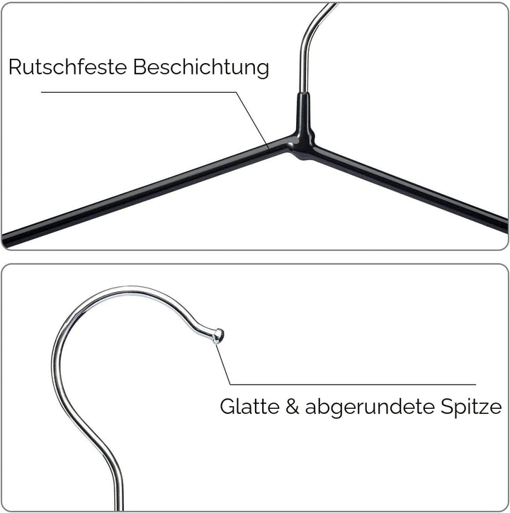 HOUSE DAY Kleiderbügel Schwarz Metall Kleiderbügel Metall Bügel Drahtbügel Kleiderbügel rutschfest K