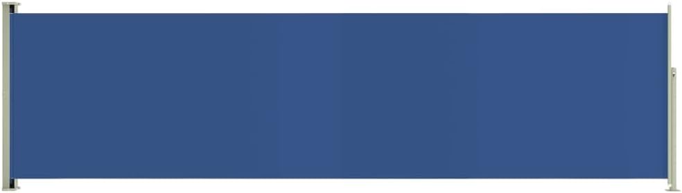 puraday 140x500 cm Seitenmarkise Ausziehbar Blau Terrassen-Sichtschutz Balkon Seitenwand Stilvolle S