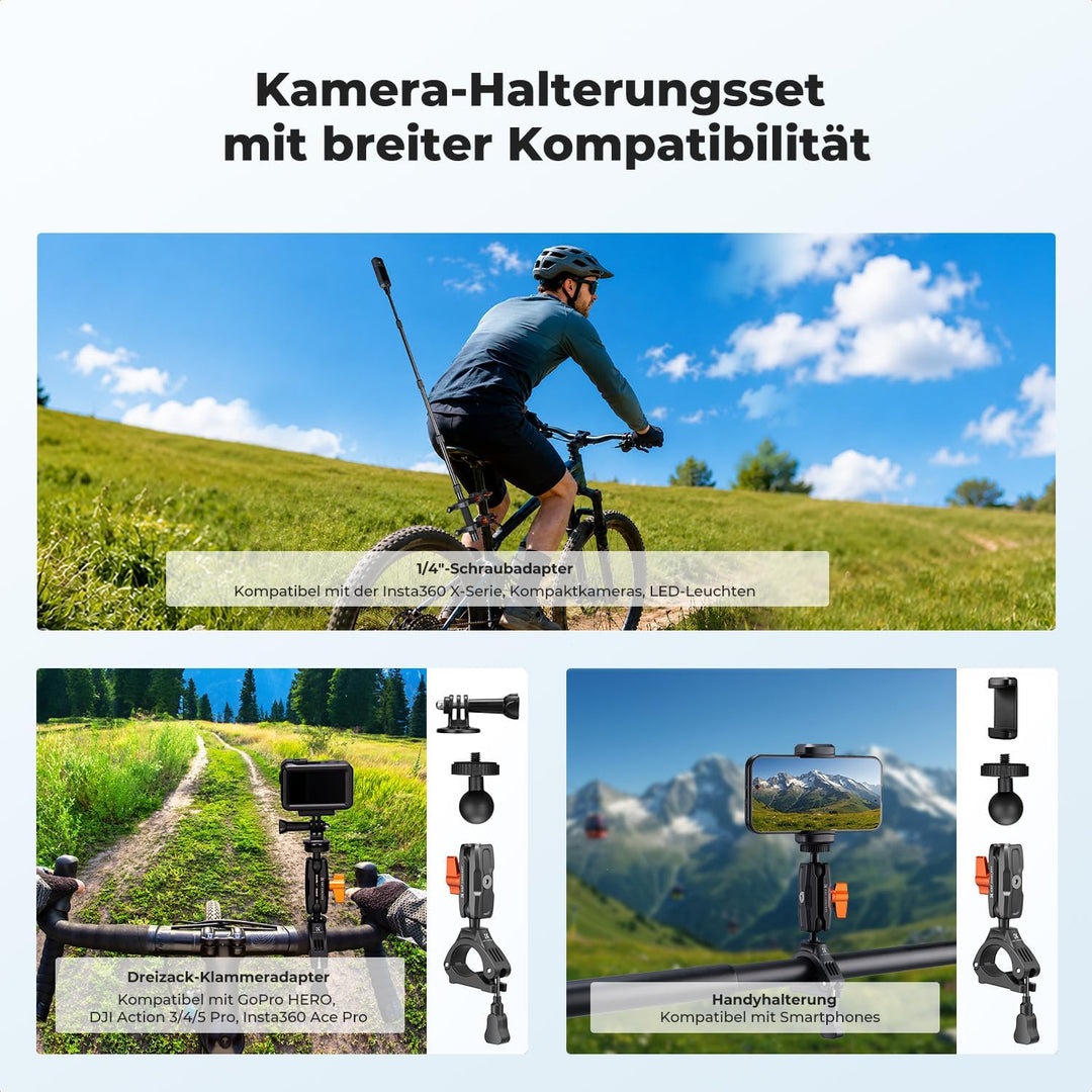 K&amp;F CONCEPT 2 stück Motorrad-Fahrradhalterung Set mit Verlängerungsstange Halterungsset, Halterungss