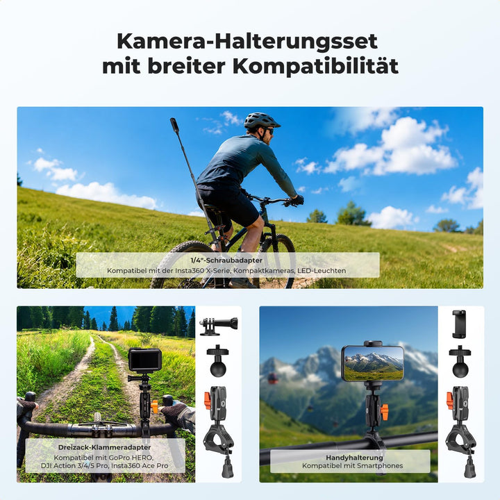 K&amp;F CONCEPT 2 stück Motorrad-Fahrradhalterung Set mit Verlängerungsstange Halterungsset, Halterungss