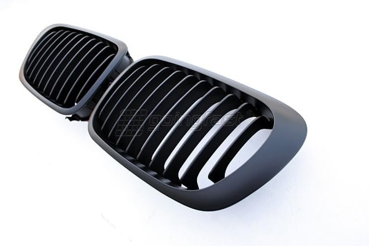 Kühler- Sport- Front- Rippen- Grill Schwarz Matt Eintragungsfrei Set Passend für BMW E46 Coupe+Cabri