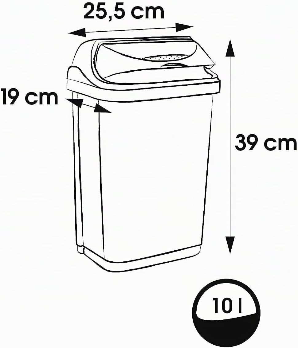 keeeper Abfallbehälter mit Rolldeckel, 10 l, Rasmus, Hellsilber, Silber Silber 1x 10 L, Silber 1x 10