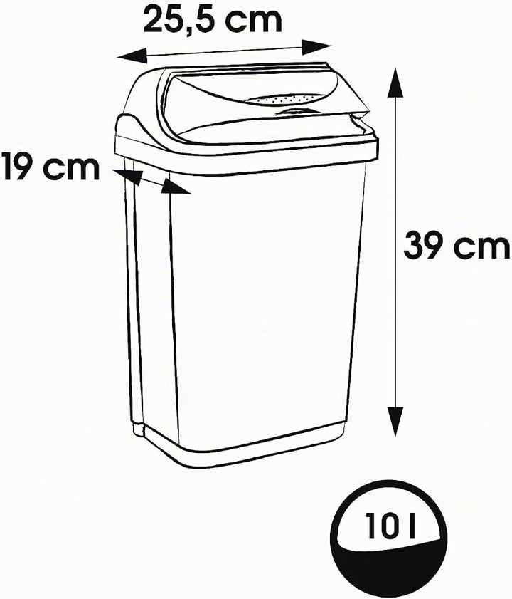 keeeper Abfallbehälter mit Rolldeckel, 10 l, Rasmus, Hellsilber, Silber Silber 1x 10 L, Silber 1x 10