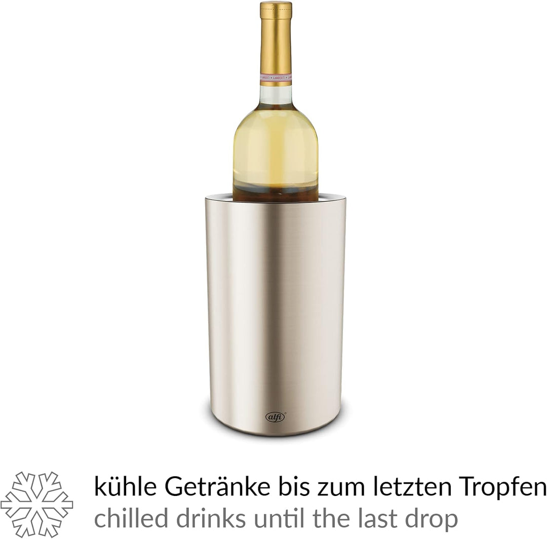 alfi VINO, champagne mat, Flaschenkühler aus Edelstahl für 0,70 bis 1l Flaschen, Weinkühler, Sektküh