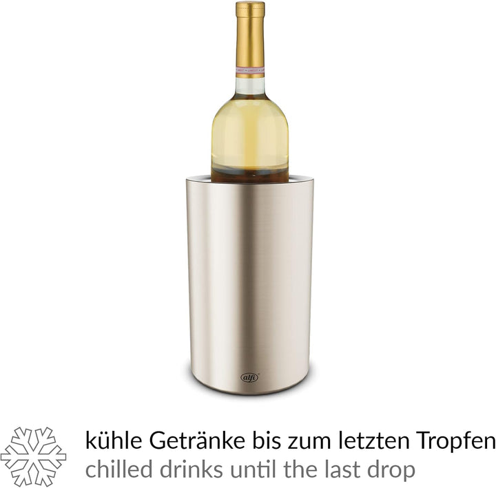 alfi VINO, champagne mat, Flaschenkühler aus Edelstahl für 0,70 bis 1l Flaschen, Weinkühler, Sektküh