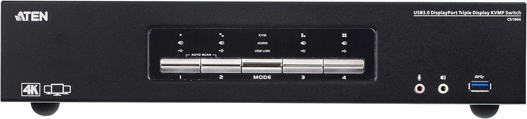 Aten CS1964 4-Port USB3.0 DisplayPort, Schwarz