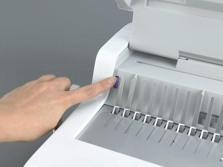 Fellowes 5620701 Kleinbüro Plastikbindegerät Pulsar-E 300 weiss/Silber, elektrisch Stanzleistung 20