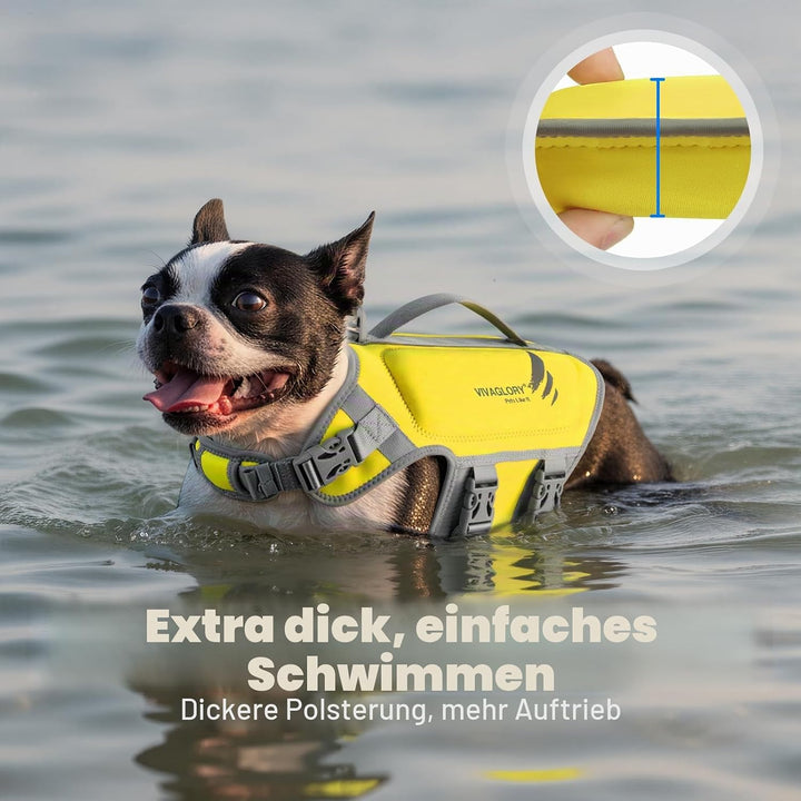 VIVAGLORY High Buoyancy Schwimmweste Hund, Rettungsweste, Hundeschwimmweste für Bootfahren, Schwimmh