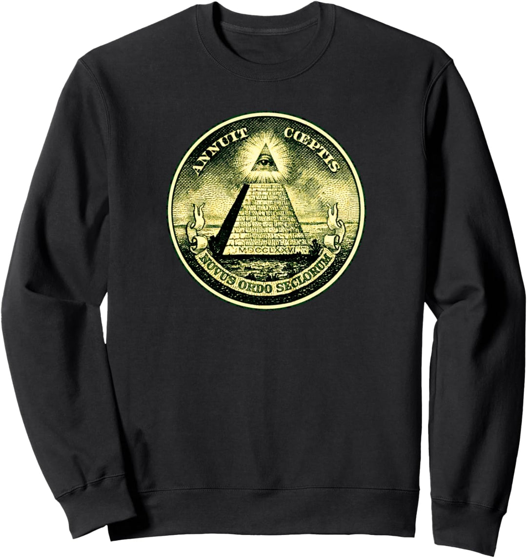 Ein Dollar Note Alles sehendes Auge Freimaurer Symbol Sweatshirt