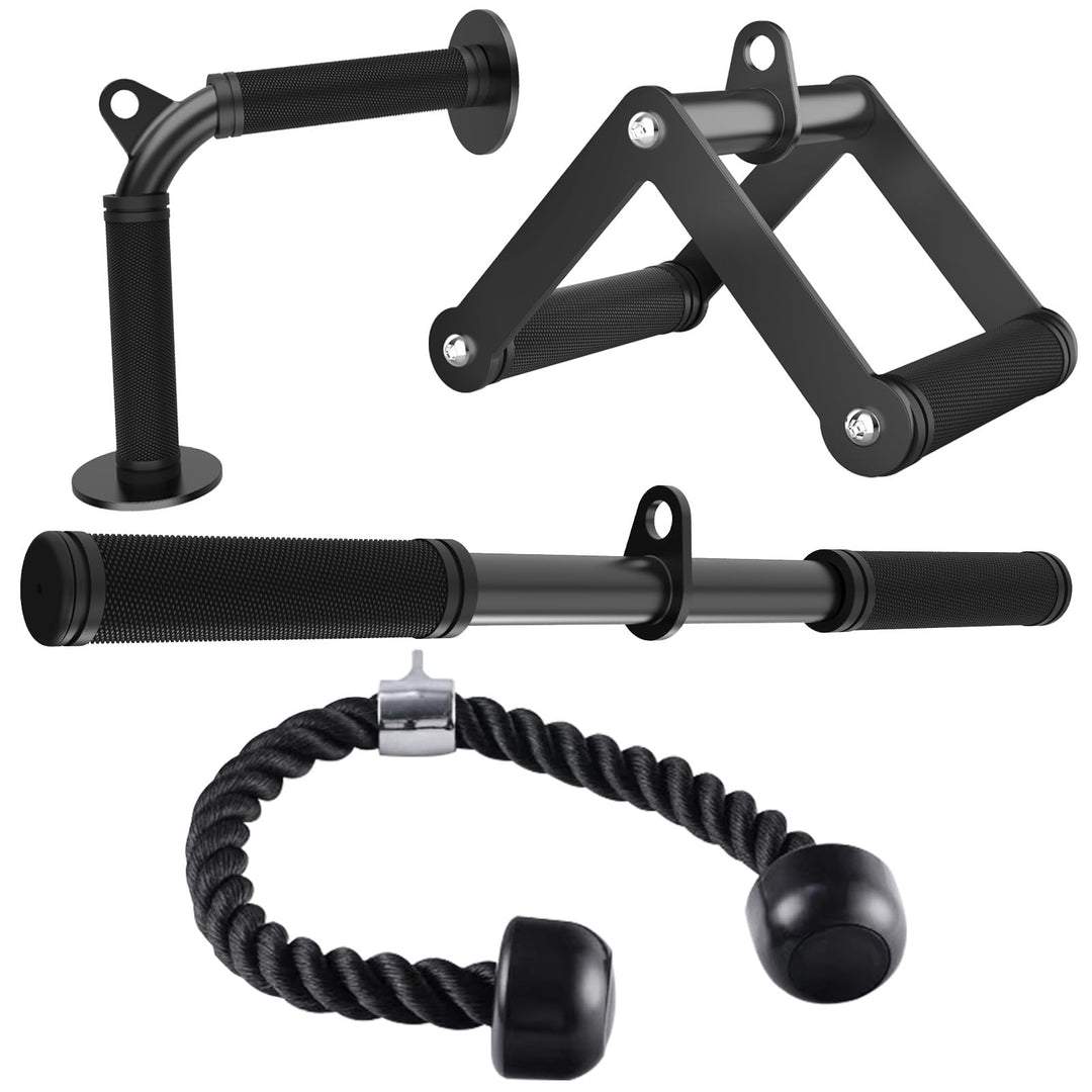 Kabelzug Aufsatz Set, Rutschfester Gummigriff Latzug Zubehör für Seilzugsystem, Kabelzug Griffe Set