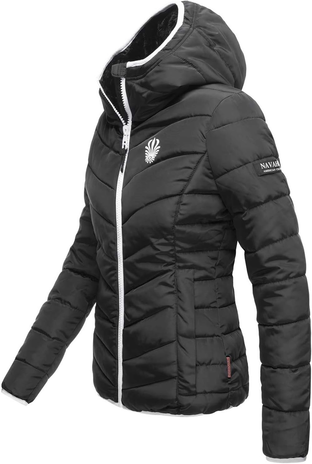Navahoo Damen Jacke Steppjacke Übergangsjacke gesteppt Stepp Herbst B675 XS Schwarz, XS Schwarz