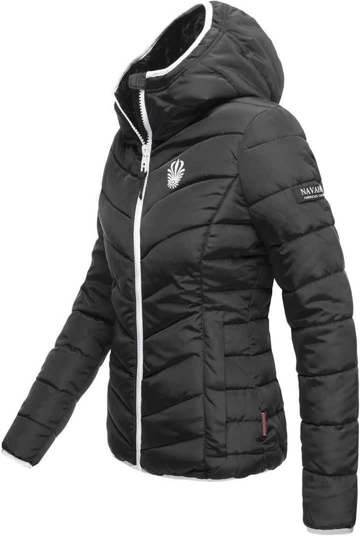 Navahoo Damen Jacke Steppjacke Übergangsjacke gesteppt Stepp Herbst B675 XS Schwarz, XS Schwarz