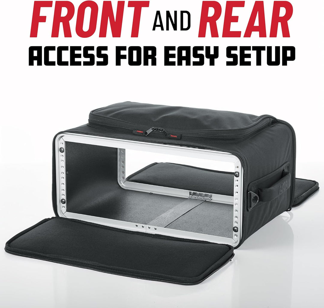 Gator GR-RACKBAG-4U Leichte Gepäckträgertasche mit Aluminiumrahmen und PE-Verstärkung 4U Rack Space,