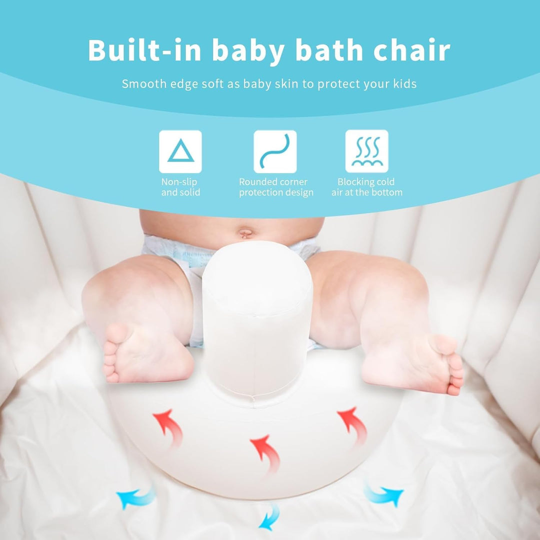 Aufblasbare Babybadewanne XL - Tragbare Kleinkindwanne für Dusche, reisefreundlich, leicht zu entlee