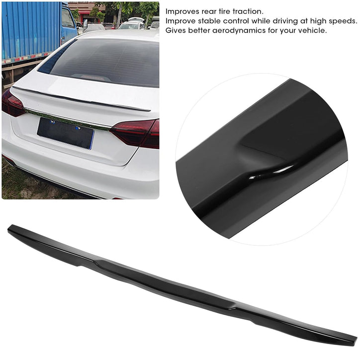 Heckspoiler, Gummimaterial Schwarze Farbe Aerodynamisches Zubehör Universal Heckflügel für Auto