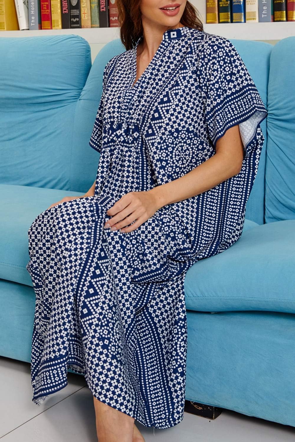 YouKD Frauen Sommer Lange Kaftan Maxi Bohemian Kleid Strand Vertuschungen Bikini Robe Loungewear One