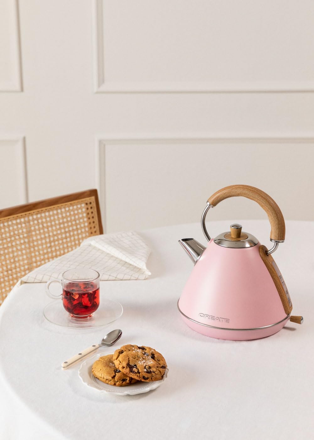 CREATE/PACK TOAST RETRO + KETTLE RETRO L/Toaster und Wasserkocher rosa / 3 programmierte Toastzeiten
