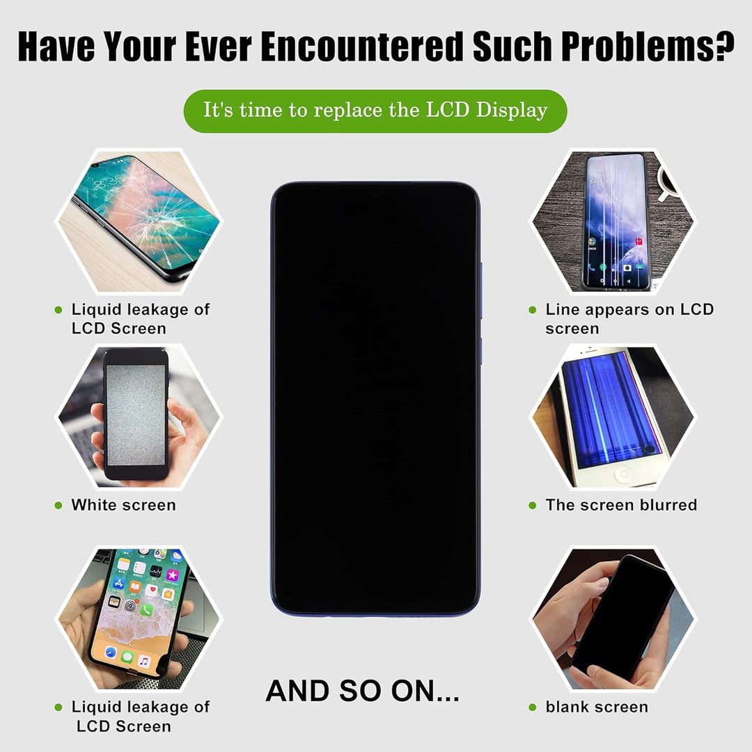 SwarKing LCD Display kompatibel mit Redmi Note 8 Pro, 2015105, M1906G7I, M1906G7G Touch Screen Digit