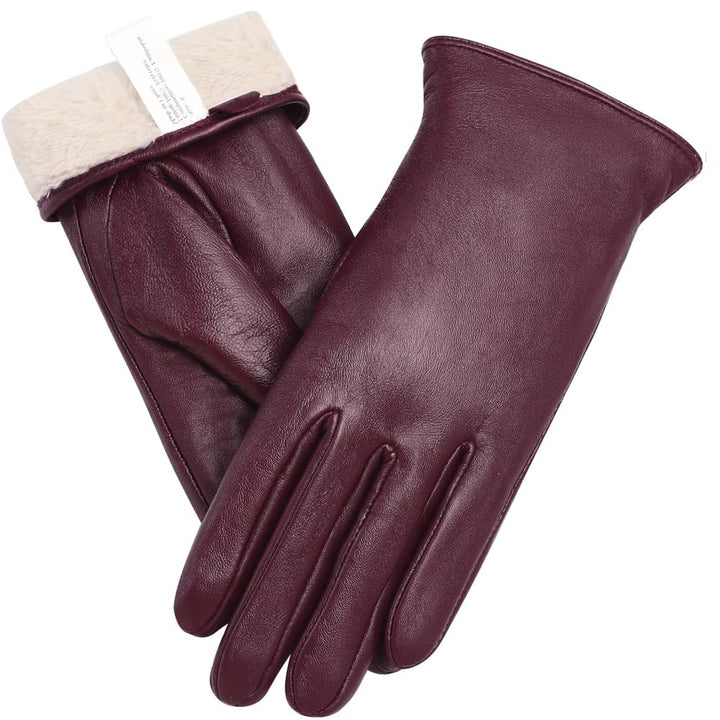 Ymmchy Touchscreen Handschuhe für Damen Warme Lederhandschuhe Gefüttert Winter SMS-Handschuhe Weinro