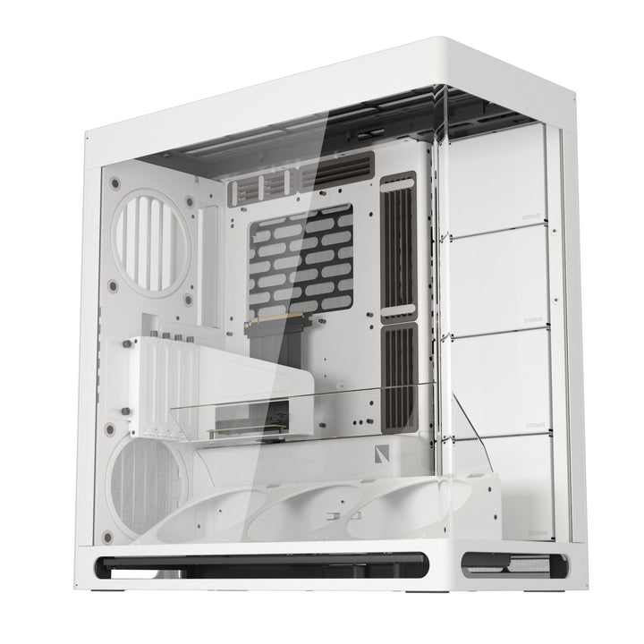 HAVN HS 420 VGPU Dual-Chamber ATX Mid Tower PC Gehäuse Weiss | PCIe 5.0 Vertical GPU Kit, 11x 140mm