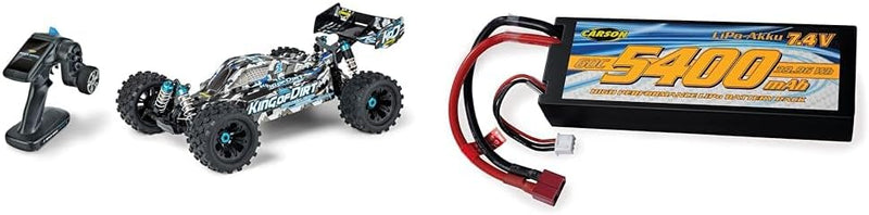 Carson 500409063 1:8 King of Dirt Buggy 4S RTR & 500608234-7,4V/5400mAh 60C LiPO Race Akku T-Pl. HC