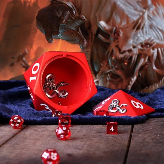 Nemesis Now, 13,5 cm Offiziell lizenzierte Dungeons & Dragons D20 Würfelaufbewahrungsbox, Harz, Blac