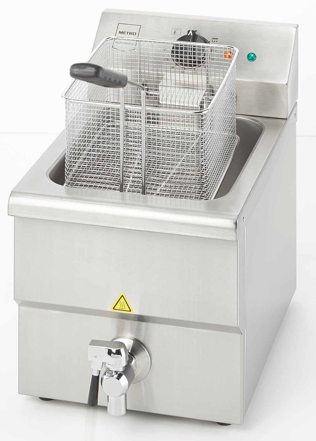 METRO Professional Elektrische Fritteuse GDF5008, 8 L, mit Ablasshahn und Deckel, abnehmbares Bedien