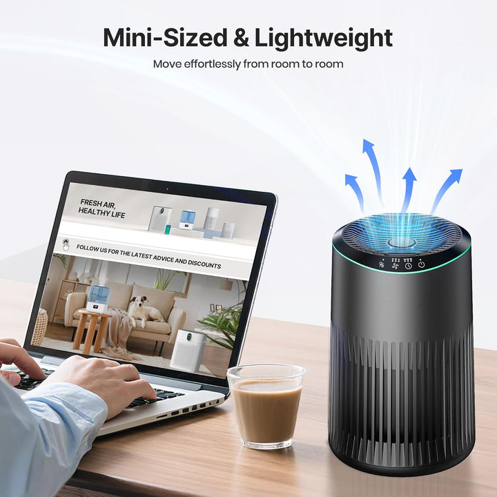 Luftreiniger für Schlafzimmer Zuhause, Luftreiniger Allergiker für Schlafzimmer Büro Raucherzimmer,
