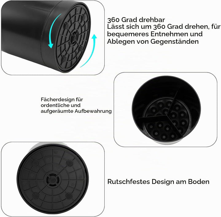 Küchenutensilienhalter, 360° Drehbarer Küchenutensilien Aufbewahrungshalter Utensilienhalter Küchent