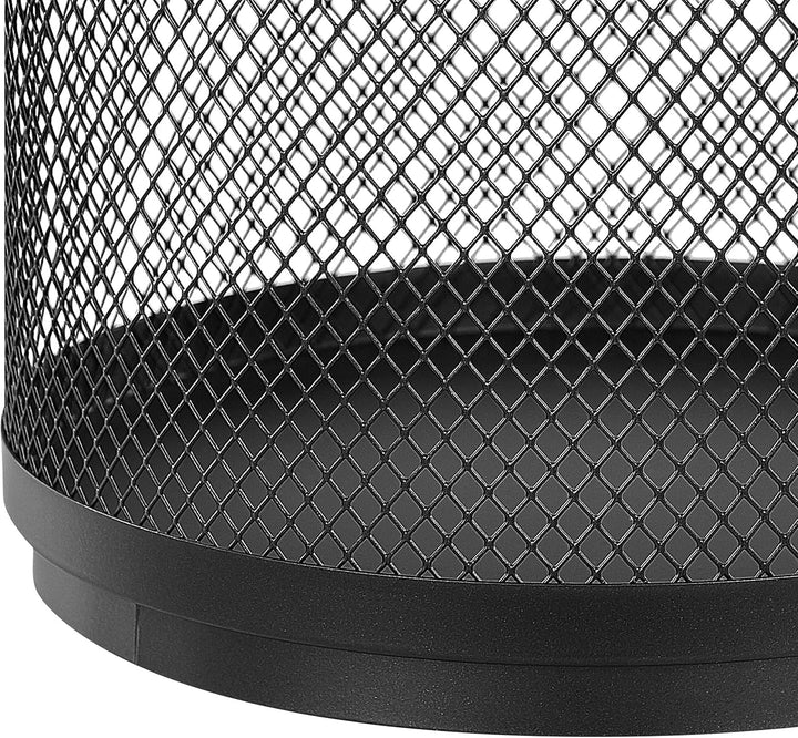 Moderne Laterne schwarz aus Metall 24 cm Metallgitter und Henkel rund Yamdena