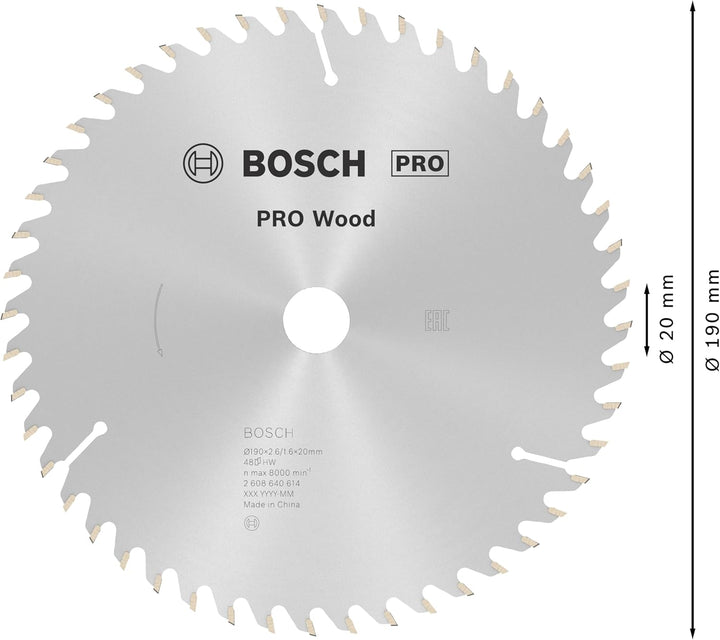 Bosch 1x PRO Wood Kreissägeblatt für Akku-Handkreissägen (für Weichholz, Hartholz, Ø mm, Professiona