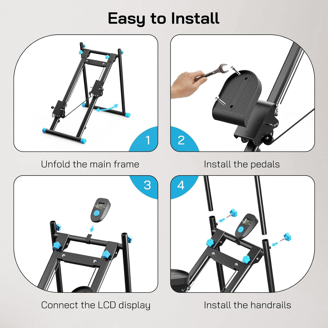 Tragbarer Cross-Training-Stepper, Einstellbarer Lenker, mit LCD-Bildschirm, tragende Kapazität 150 k