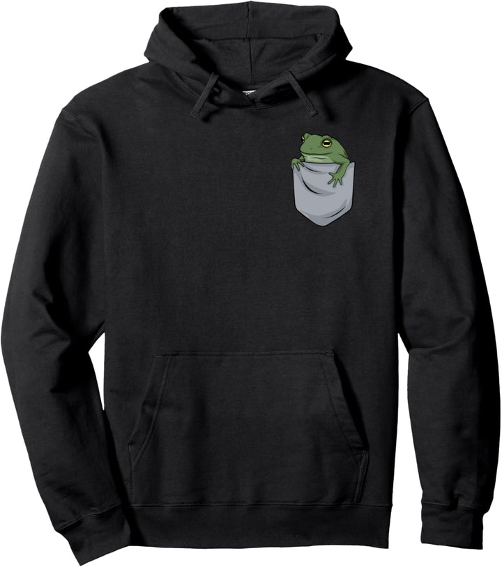 Frosch in Brusttasche Pullover Hoodie