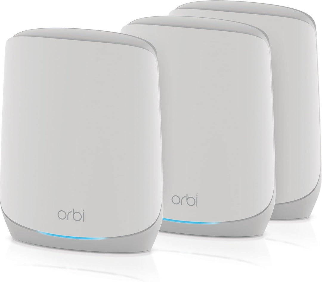 NETGEAR Orbi RBK763S WiFi 6 Mesh WLAN System (5400 MBit/s Geschwindigkeit, TriBand WiFi 6 Router + 2