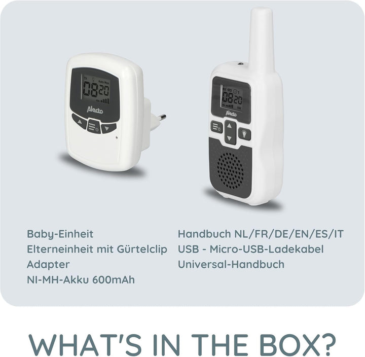 Alecto Baby DBX-80 - Babyphone mit Reichweite von bis zu 3.000 Metern - Weiss/Anthrazit