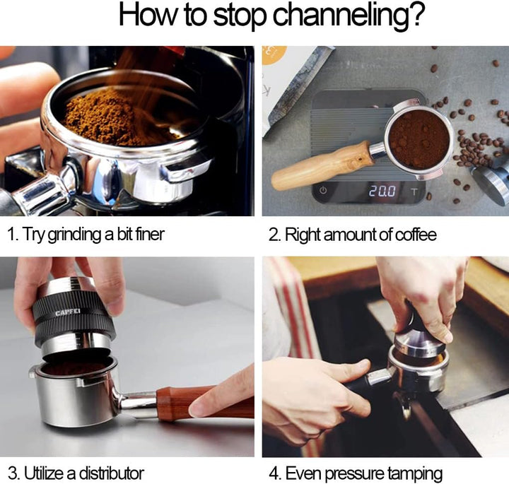 CAPFEI Kaffee Tamper 53mm with Edelstahl 3D-Rillen zur perfekten Extraktion, Espresso Tamper 53,3mm