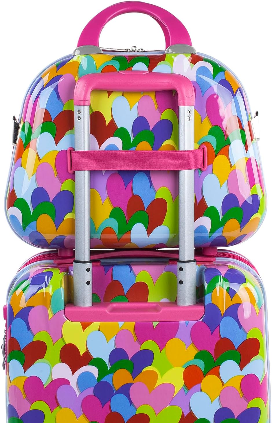AGATHA RUIZ DE LA PRADA - Grosse Kosmetikkoffer aus starrem Polykarbonat mit Herzdruck. Spiegel-Toil