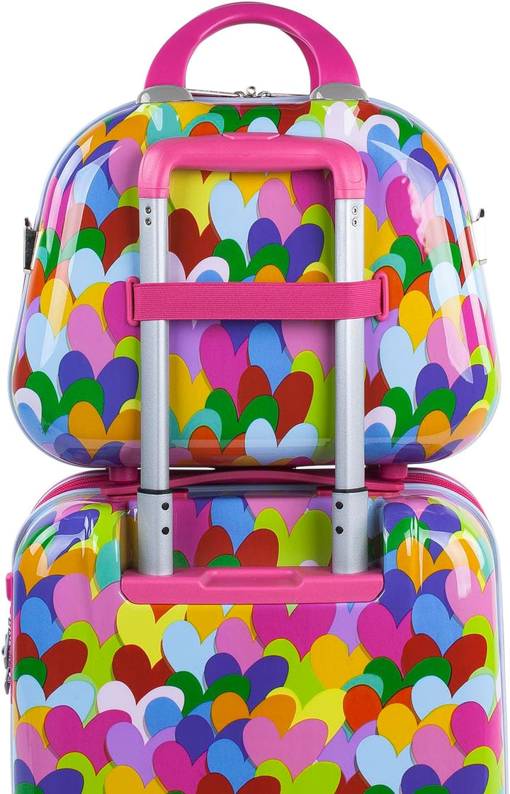 AGATHA RUIZ DE LA PRADA - Grosse Kosmetikkoffer aus starrem Polykarbonat mit Herzdruck. Spiegel-Toil