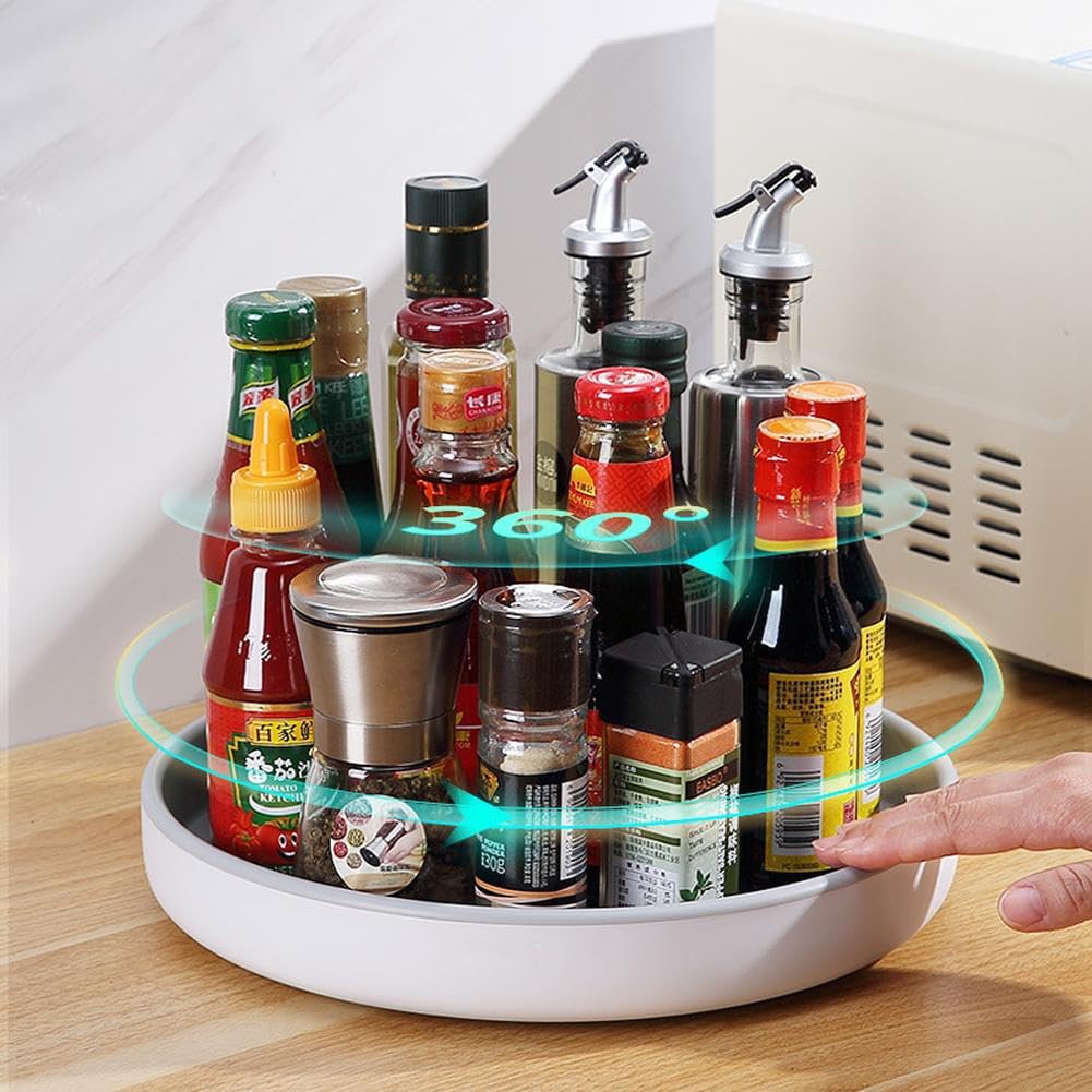 Drehbares Gewürzregal für den Innenschrank, Lazy Sus-an Drehteller, Schrank-Organizer, Drehtablett,