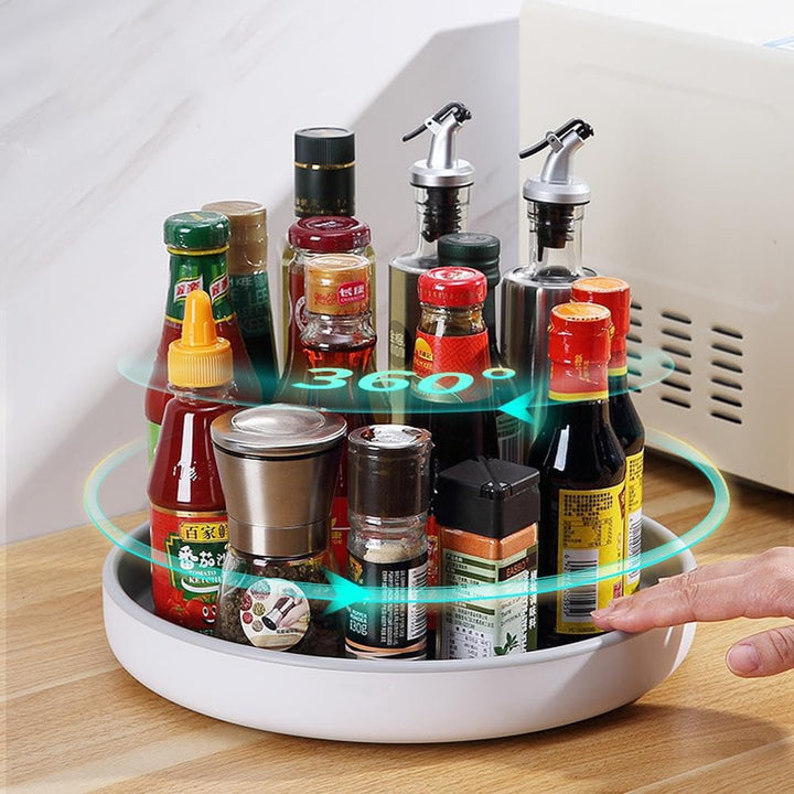 Drehbares Gewürzregal für den Innenschrank, Lazy Sus-an Drehteller, Schrank-Organizer, Drehtablett,