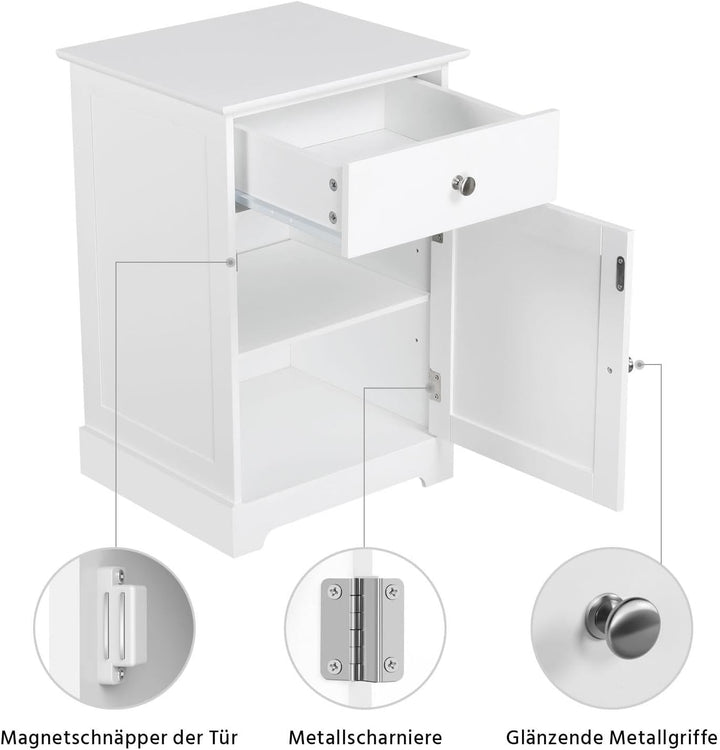Yaheetech Nachtschrank Kommode Boxspringbett Nachttisch Nachtkommode mit Stauraum 40 x 35 x 60 cm Sc