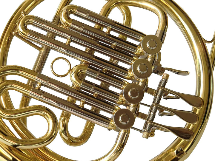 SYMPHONIE WESTERWALD Waldhorn/French Horn in Bb, Gold/Silber, inkl. Luxus-Hartschalenkoffer und Wald