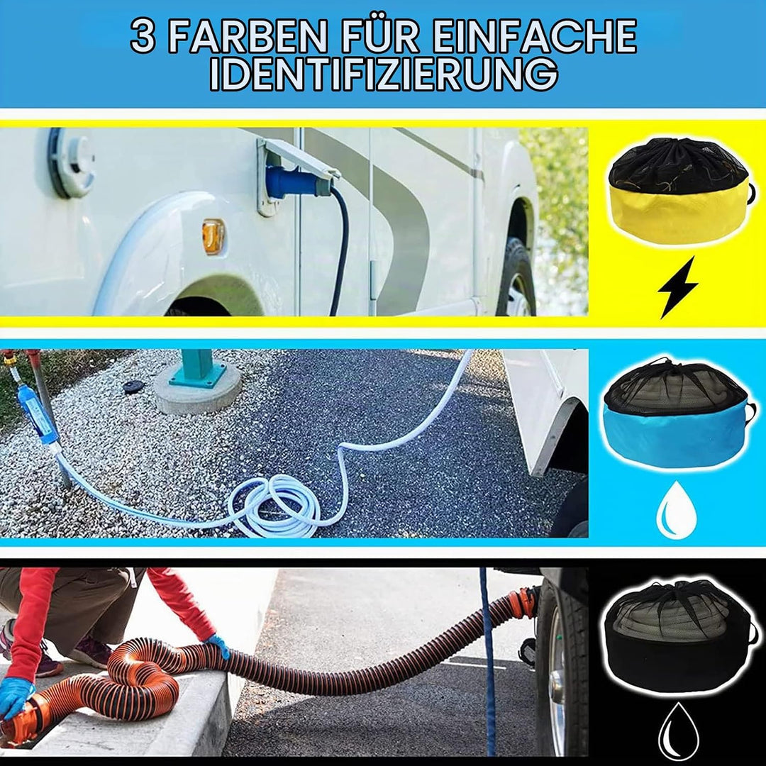 CHICIRIS Wohnmobil-Aufbewahrungstaschen, wasserdichte Wohnmobil-Schlauch-Aufbewahrungstasche, Klettb